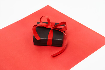 Black friday sale concept with gift box with ribbon
