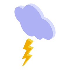 Thunderstorm cloud icon isometric vector. Rain weather. Forecast storm