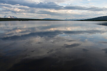 reflection of clouds in the lake