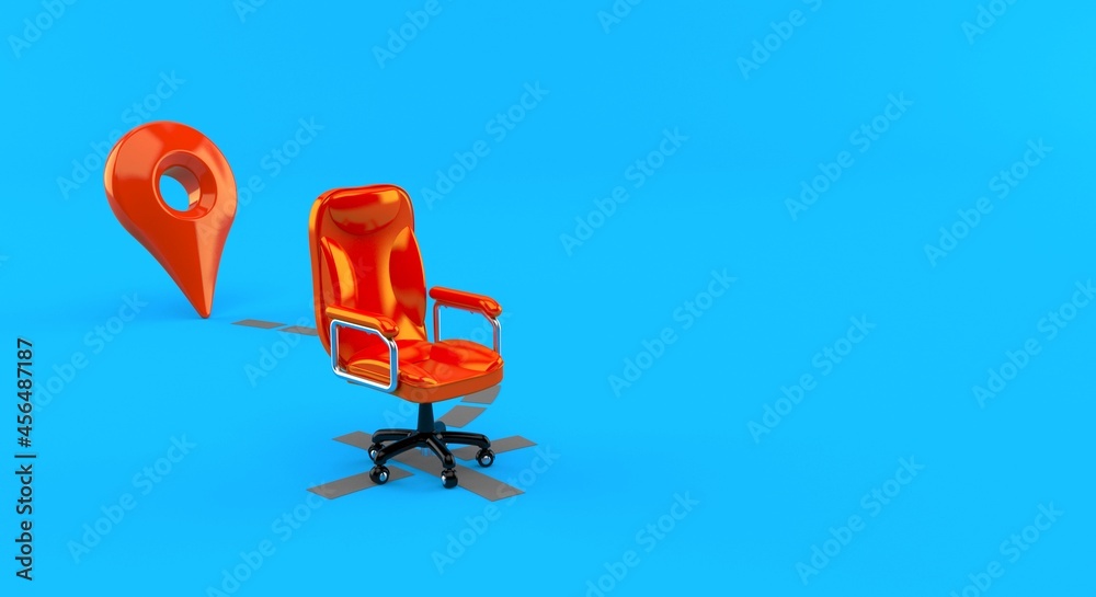 Canvas Prints business chair with position marker