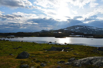 Fototapeta na wymiar lake in the sweden mountains