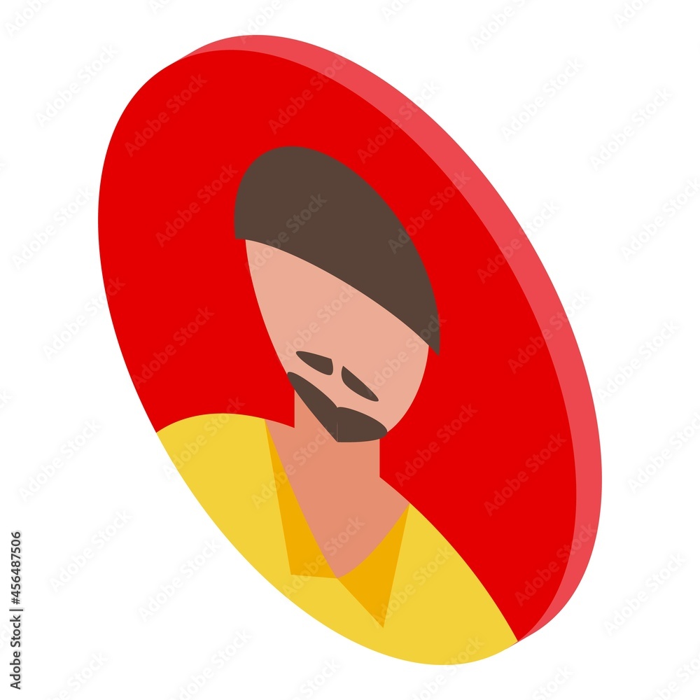 Sticker Fake avatar icon isometric vector. Anonymous person. Unknown man - Stickers