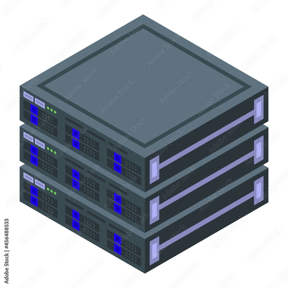 Poster api server icon isometric vector. code web. develop interface