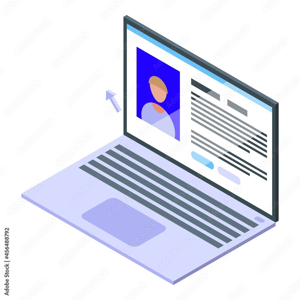 Poster laptop code api icon isometric vector. cloud software. program interface
