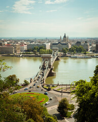 Fototapeta na wymiar View of the Hungarian Parliament and Danube River form Buda Castle