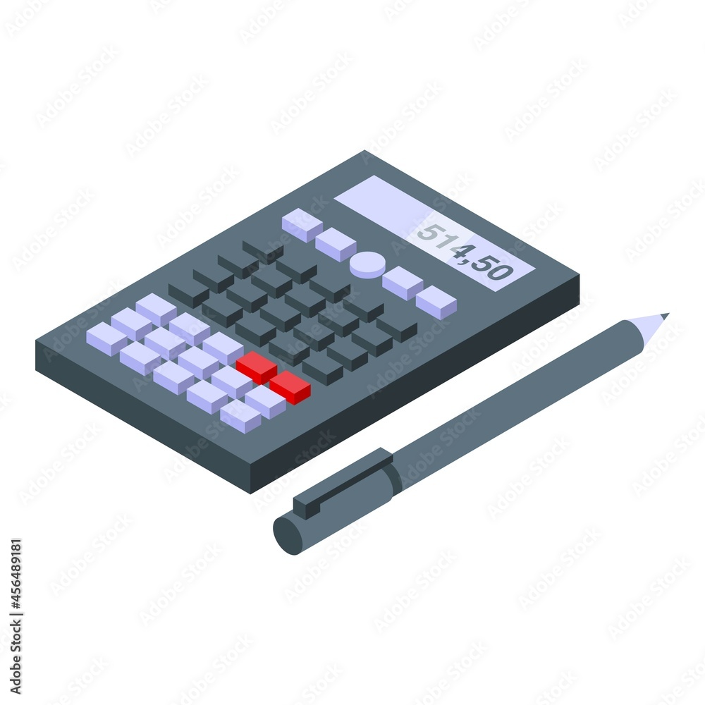 Wall mural work calculator icon isometric vector. people accountant. business desktop