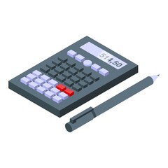 Work calculator icon isometric vector. People accountant. Business desktop