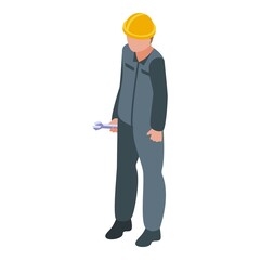 Factory engineer icon isometric vector. Industry process. Worker production