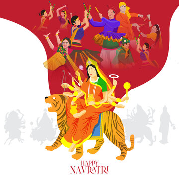 COuple PLaying Garba Navratri Goddess Ma Ambe