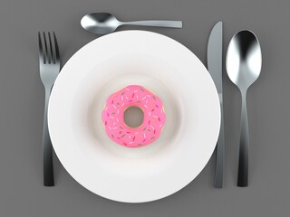Meal with donut