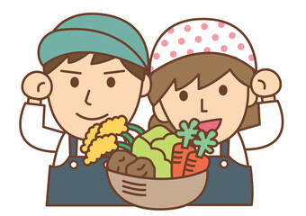 若い農家の夫婦