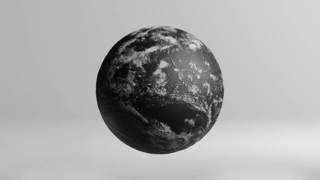 3D modeling abstract clouds on random planet on a white background. Concept 3d render element