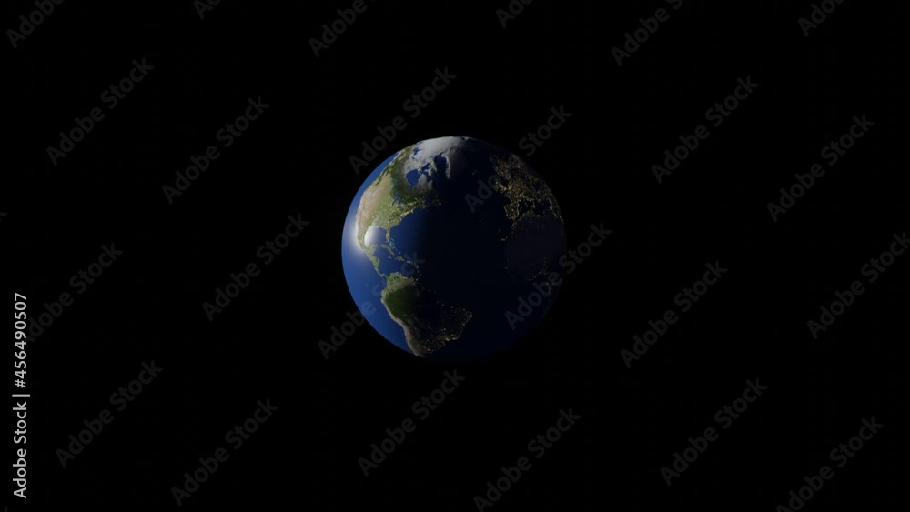Wall mural 3d modeling earth planet in a dark space. concept 3d render element on a black background