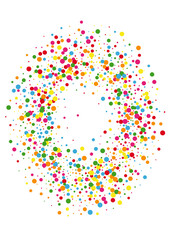 Yellow Dot Abstract Illustration. Round Sparkle Background. Red Birthday Circle. Blue Color Confetti Texture.