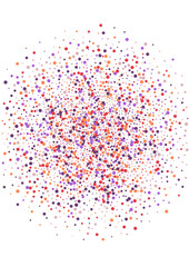 Orange Banner Dot Illustration. Paper Confetti Background. Red Round Color Frame. Anniversary Circle Texture.