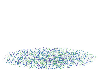 Blue Sprinkles Ball Illustration. Green Round Top. Dot Eve Background. Purple Fun Confetti.