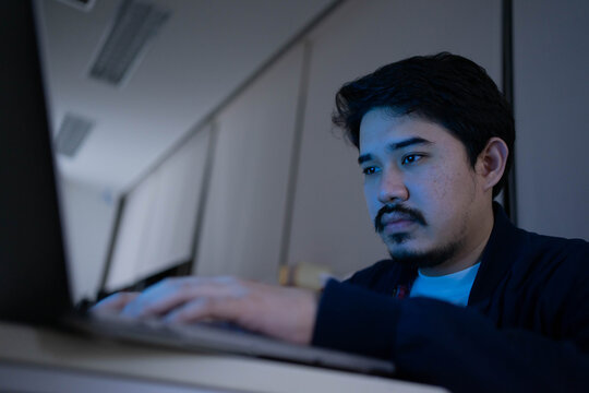 close up specialist network engineer config command on program to solve the problem on ethernet and internet in data center operation room for technology concept	