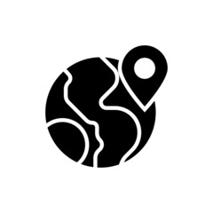 Geo Location vector solid icon style illustration. Eps 10 file
