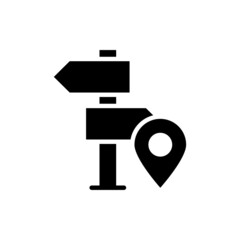 Destination vector solid icon style illustration. Eps 10 file