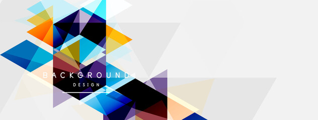 Mosaic triangles geometric background. Techno or business concept, pattern for wallpaper, banner, background, landing page