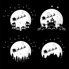 Santa claus logo design illustration collection