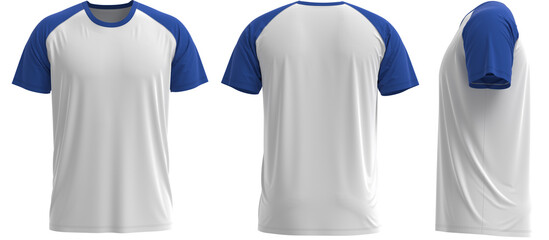 Raglan Short sleeve T-shirt  [ Blue + White]