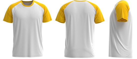  Raglan Short sleeve T-shirt  [ Yellow + White]