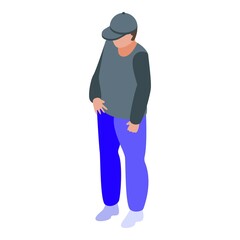 Street rapper icon isometric vector. Gangster urban. Hip band