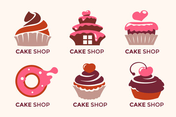 Sweet Cake and Bakery Shop Emblem Collection Pack Set
