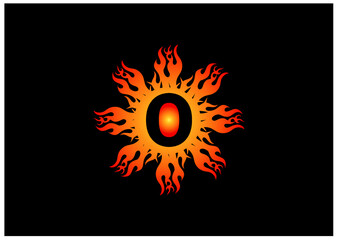 Fire O Letter Logo And Icon Design Template