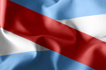 3D illustration flag of Entre Rios is a region of Argentina.