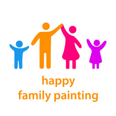 happy family table vector design.suitable for use for logo.family concept eps 10.