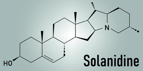 Solanidine potato toxin molecule. Skeletal formula.