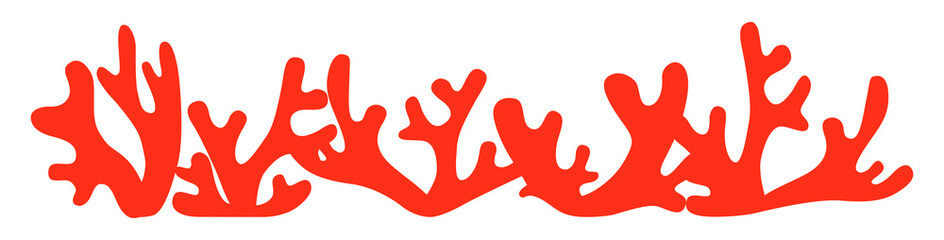 Reef coral thickets silhouette outline for design