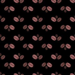 Seamless vector pattern with coffee beans