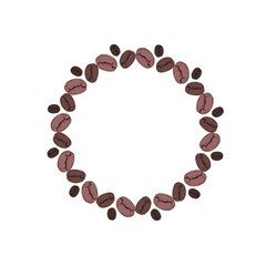 Frame of coffee beans. Vector illustration.