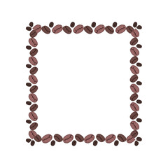 Frame of coffee beans. Vector illustration.