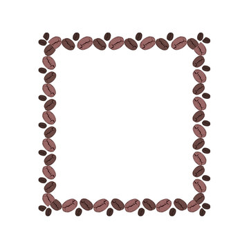 Frame of coffee beans. Vector illustration.