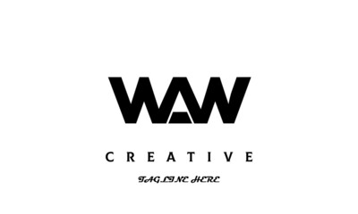 creative three latter WAW logo design