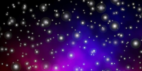 Dark Blue, Red vector layout with bright stars.