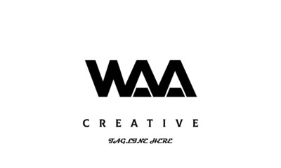 creative three latter WAA logo design