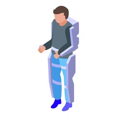 Wearable exoskeleton icon isometric vector. Body suit. Human robot