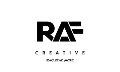creative three latter RAF logo design