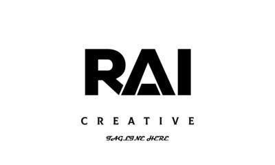 creative three latter RAI logo design