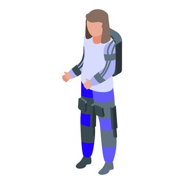 Bionic exoskeleton icon isometric vector. Robot suit. Human body