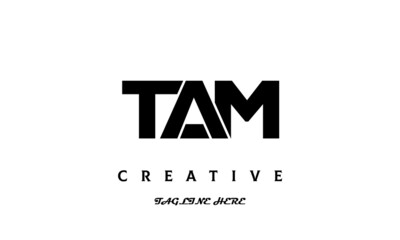 creative three latter TAM logo design