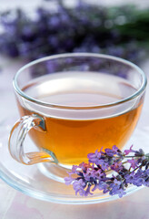 Cup of lavender tea