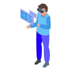 Vr headset icon isometric vector. Virtual reality. Game tech