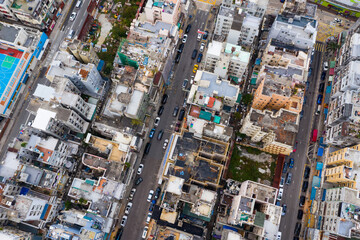 Top down view of Hong Kong city