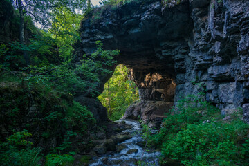 waterfall in the cave